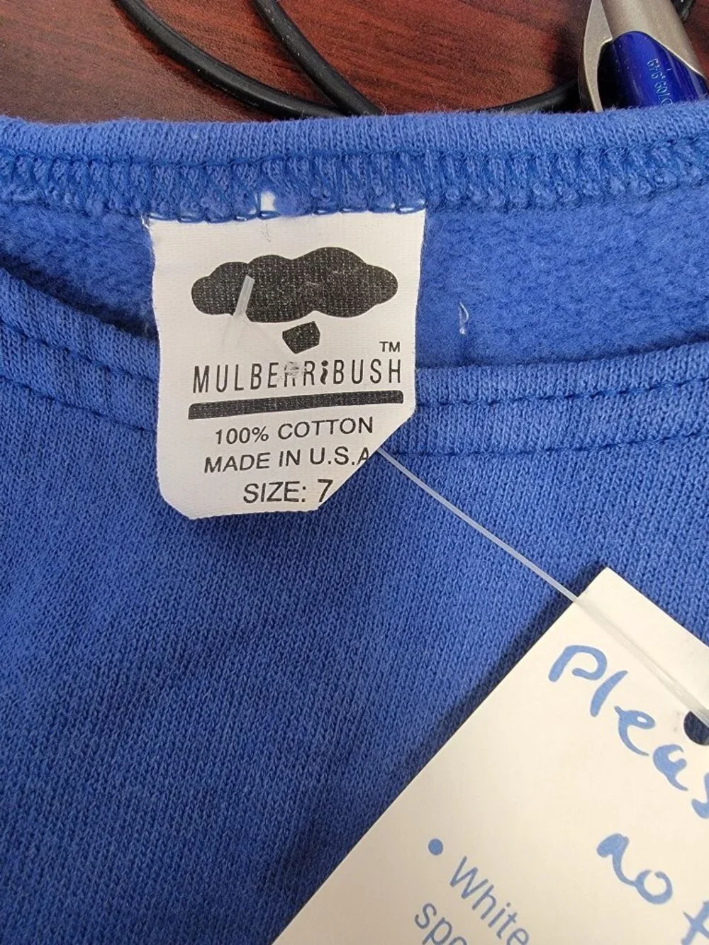 Mulberribush Girls Blue Cotton Tank Baby Carriage Print Size 7 USA